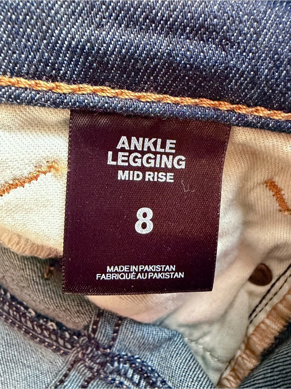 Women’s Express Jeans size 8 Mid Rise Legging Ankle Skinny Dark Blue Stretch